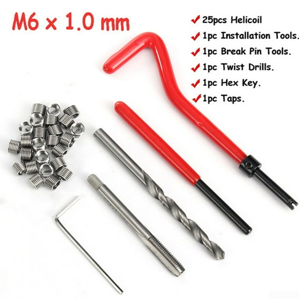 LWSJYHC 30Pcs Auto Thread Repair Kit M6 Thread Tool Wrench Drill Bit Set Auto Repair Tool LWSJYHC 30Pcs Auto Thread Repair Kit M6 Thread Tool Wrench Drill Bit Set Auto Repair Tool